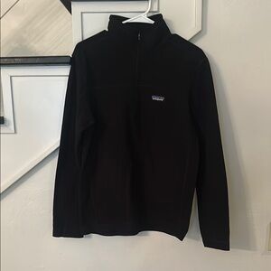 Patagonia Black Zip Up Sweater with High Collar and Long Sleeves